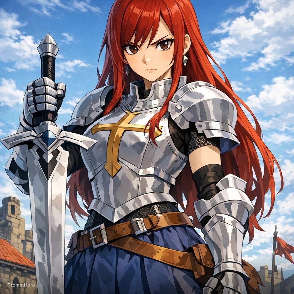 Hero prompt: Erza from fairy tail