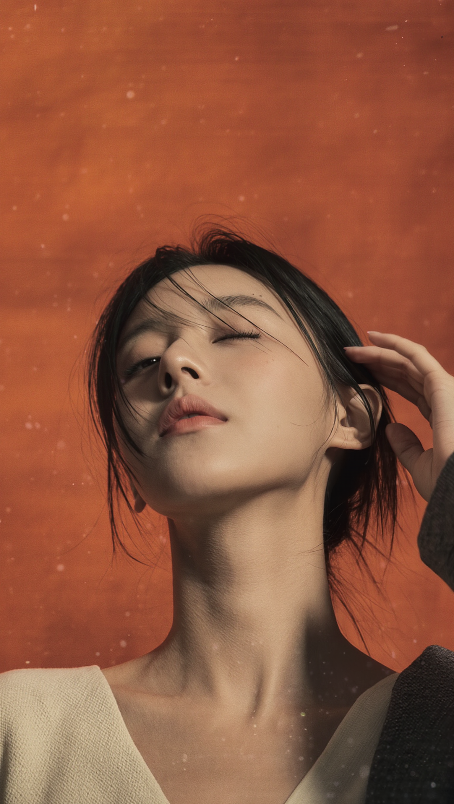Cinematic vertical video (9:16), single Korean fem...