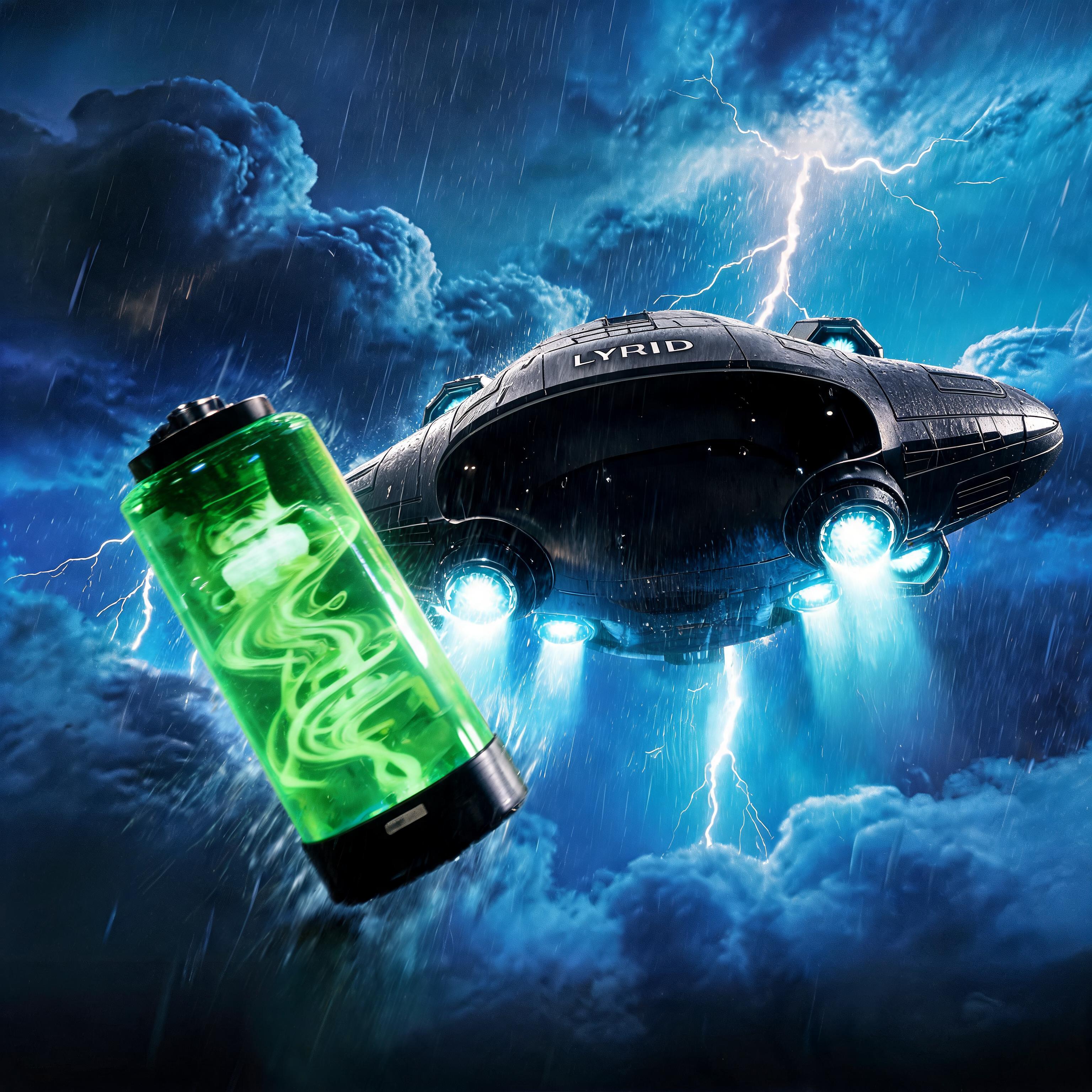Seedream 5 prompt: Ultra-cinematic sci-fi storm sequence, a glowing g...