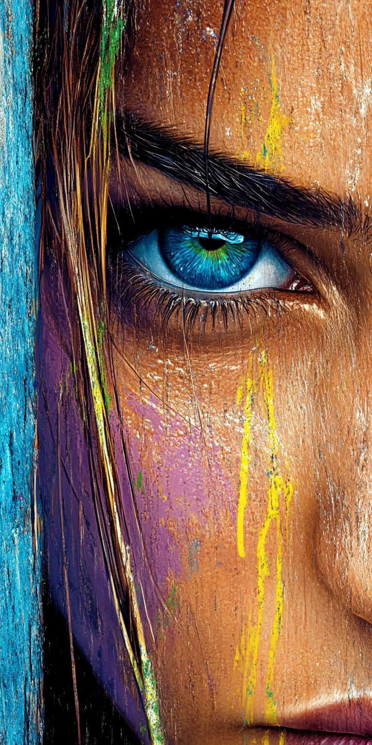 Midjourney prompt: color drawing of a woman's face --chaos 75 --ar 1:...