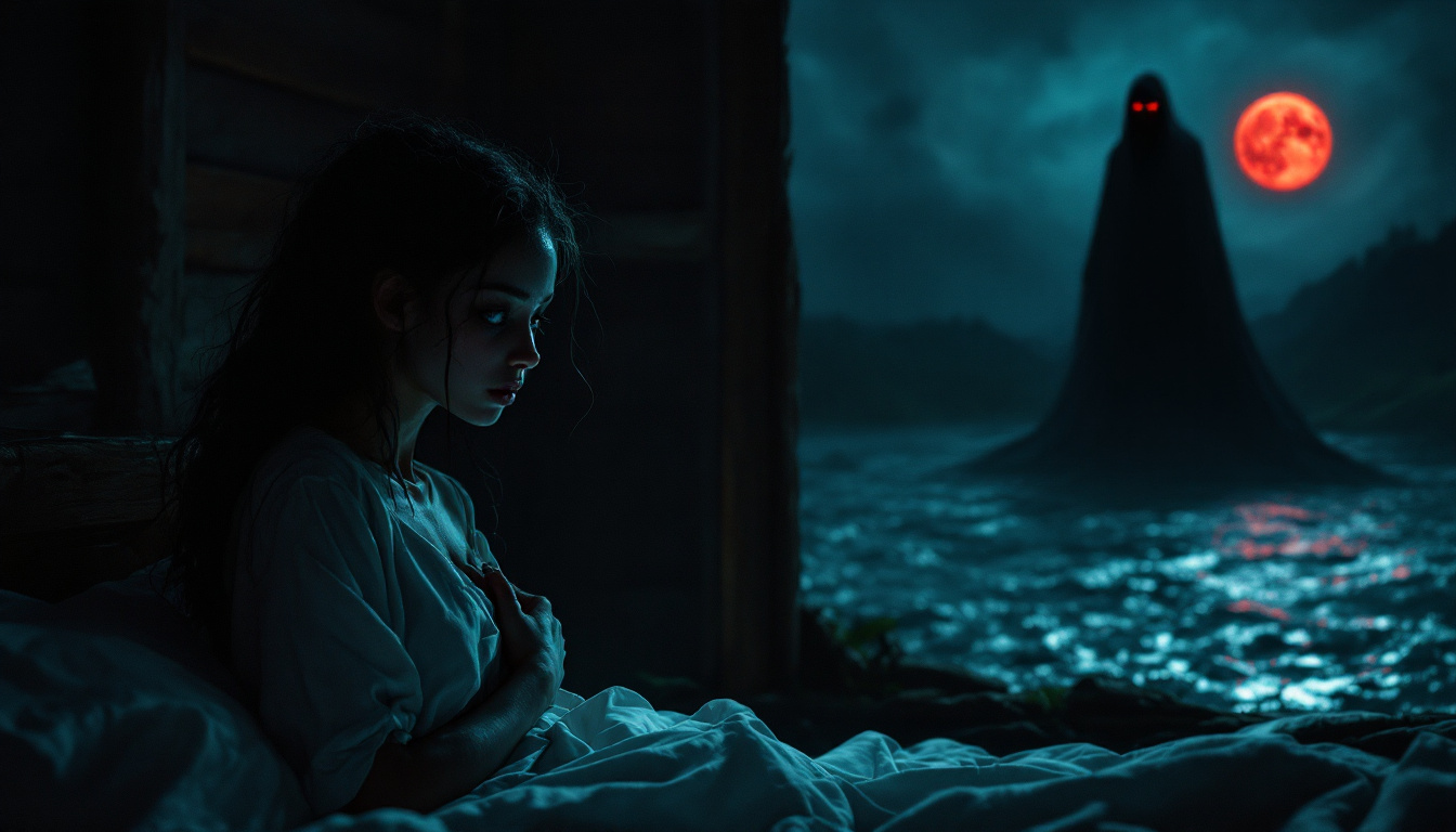FLUX prompt: - **Adaeze**: Frail and pale, her face beaded with...