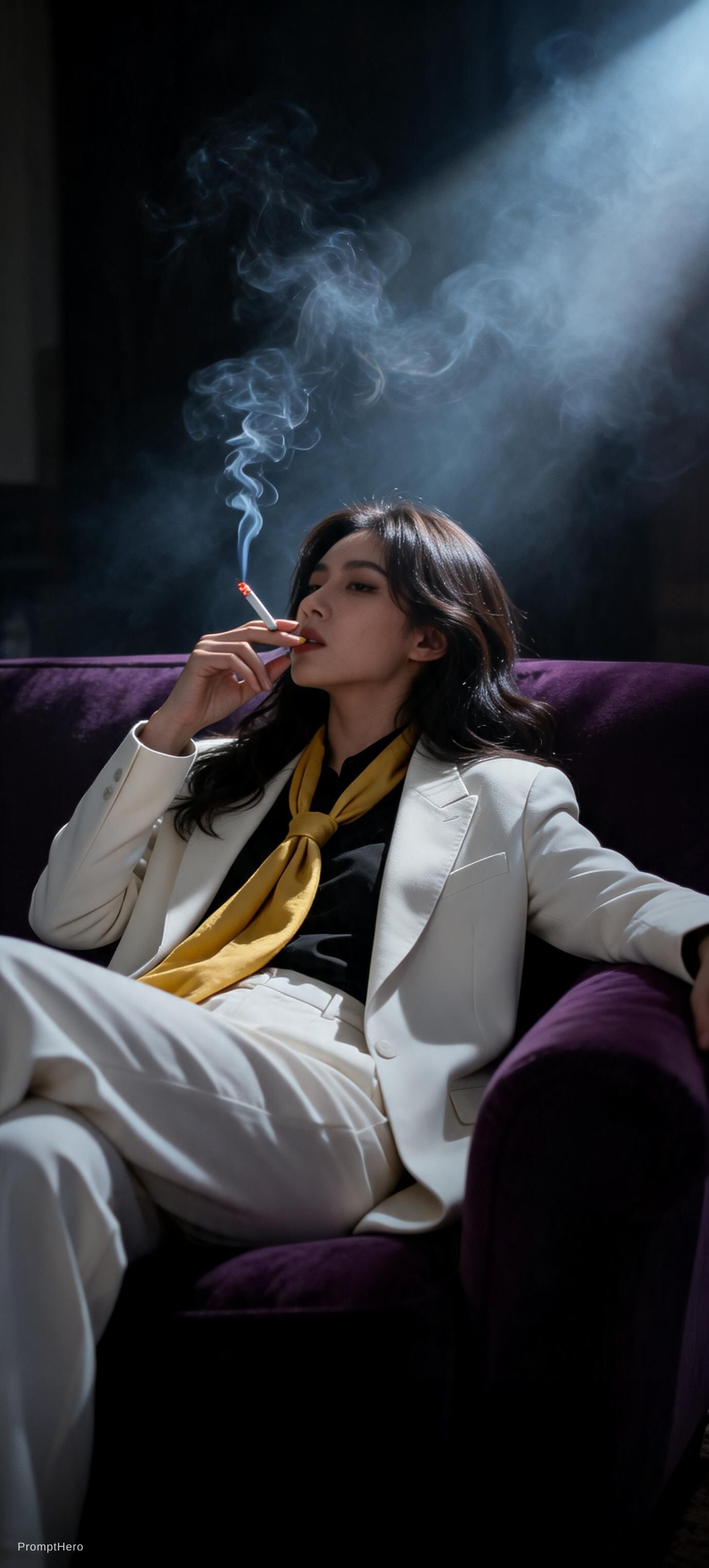 Hero prompt: snapshot, dimly lit room with a hazy atmosphere, c...