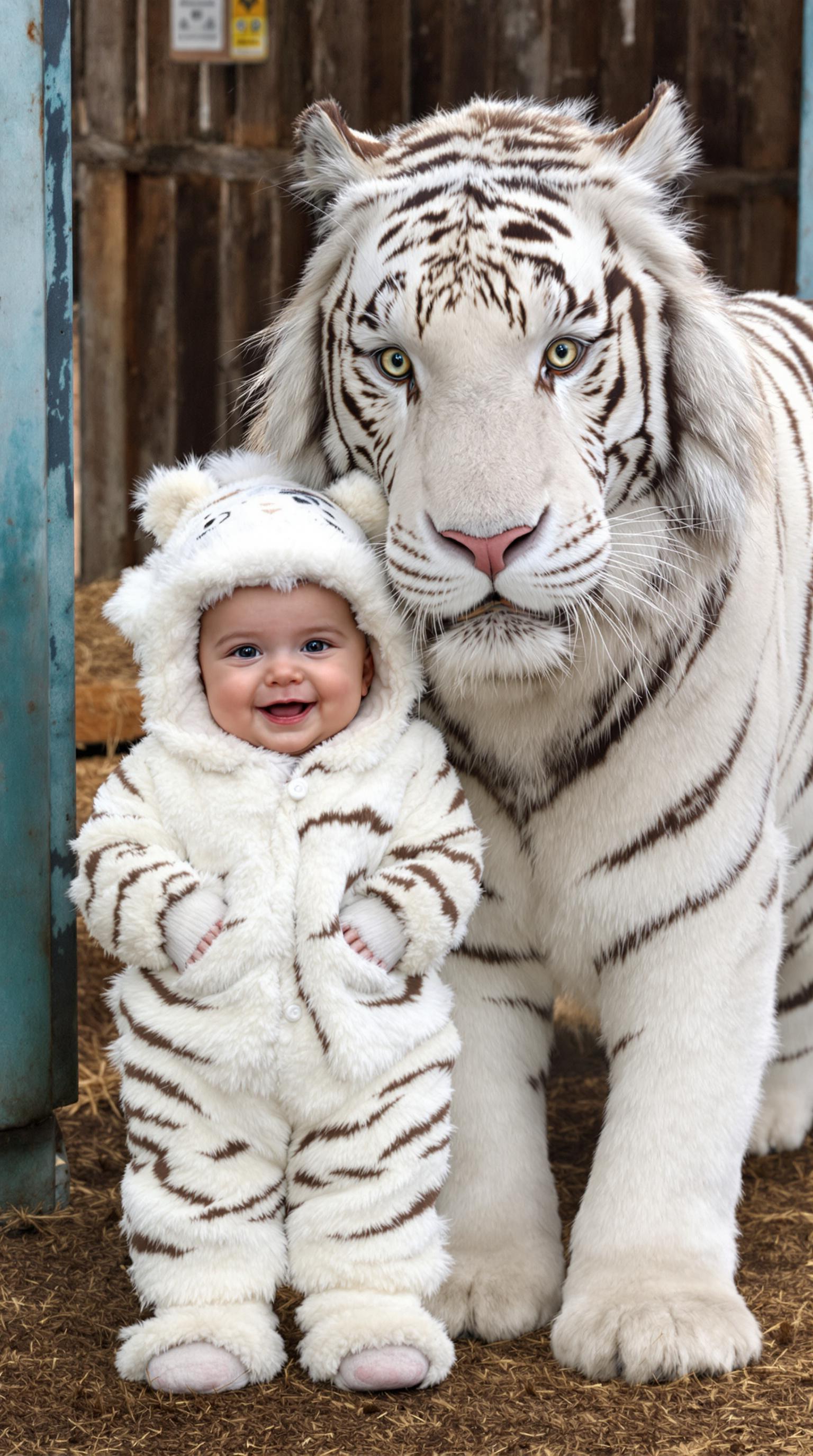 FLUX prompt: A realistic, high-definition image of a baby and a...