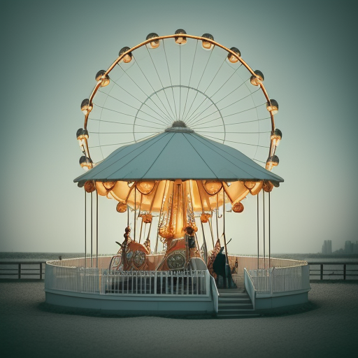 DreamShaper prompt: Kodak photography of marry-go-round, dreamy mood, ...