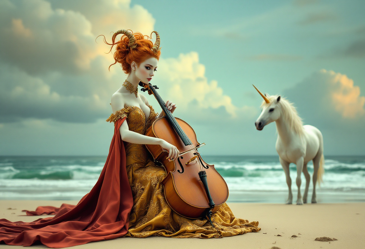FLUX prompt: Create an imaginative scene depicting a surreal be...