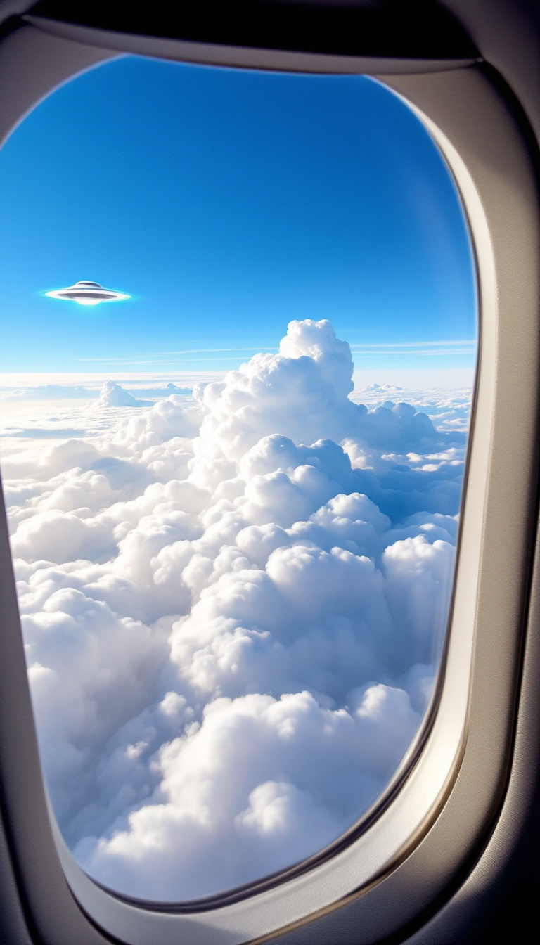 FLUX prompt: view from inside a passenger plane, white clouds a...