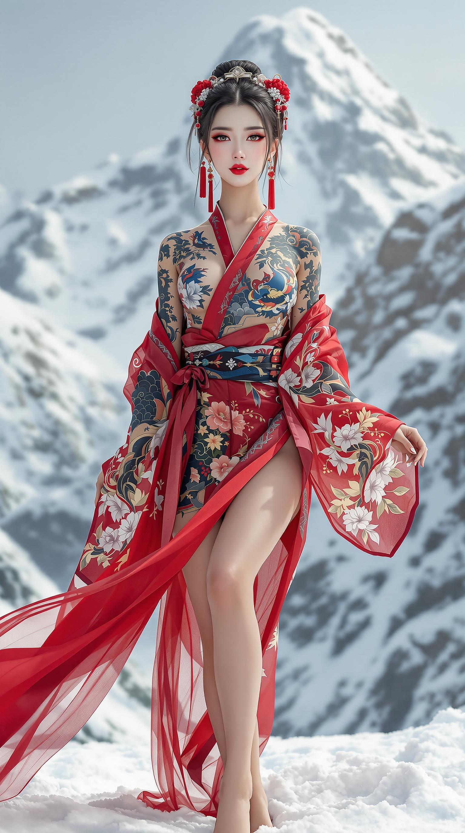 FLUX prompt: Full body view of a stunning portrait of an elega...