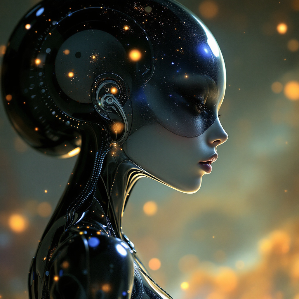 FLUX prompt: Alien women Character, Elegant Minimal cosmos fema...