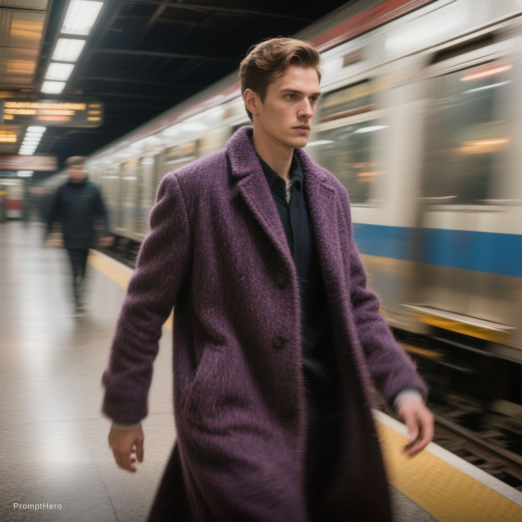 Hero prompt: fashion editorial photography, motion blur, male m...