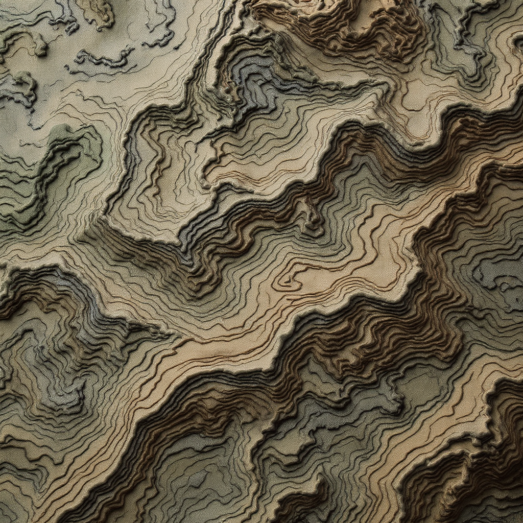 FLUX prompt: A topographical contour map made entirely from lay...