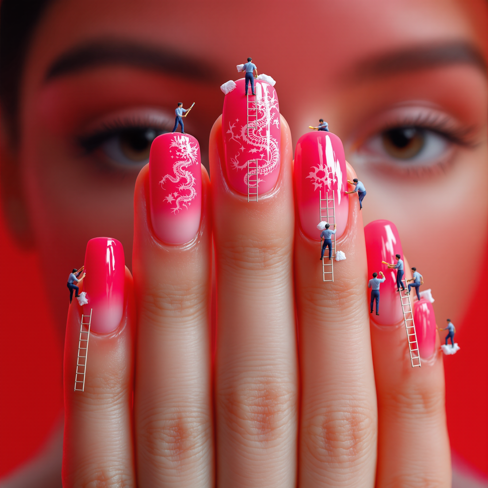 FLUX prompt: A hyper-realistic close-up of a young woman's fing...