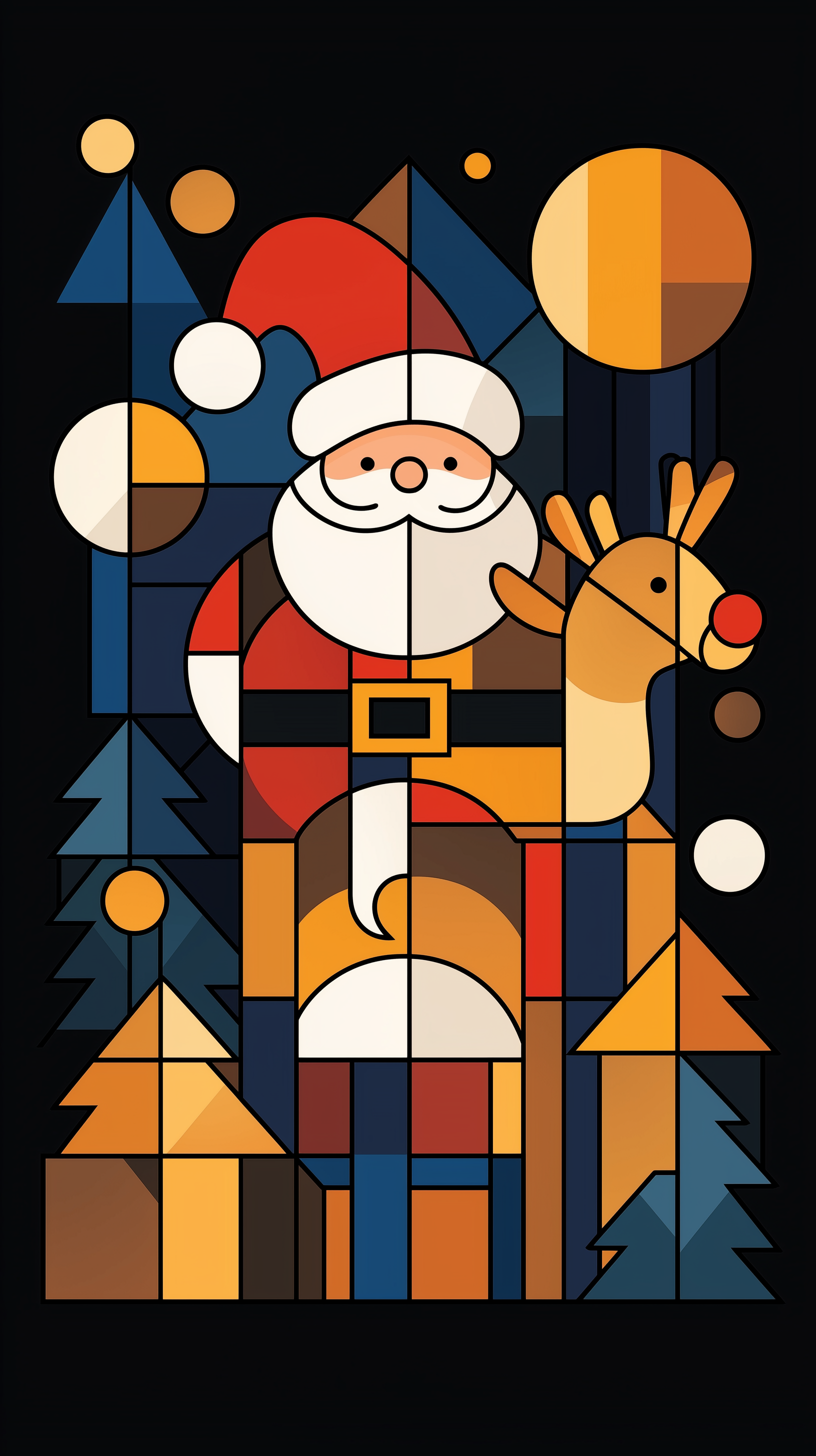 Santa with rudolph