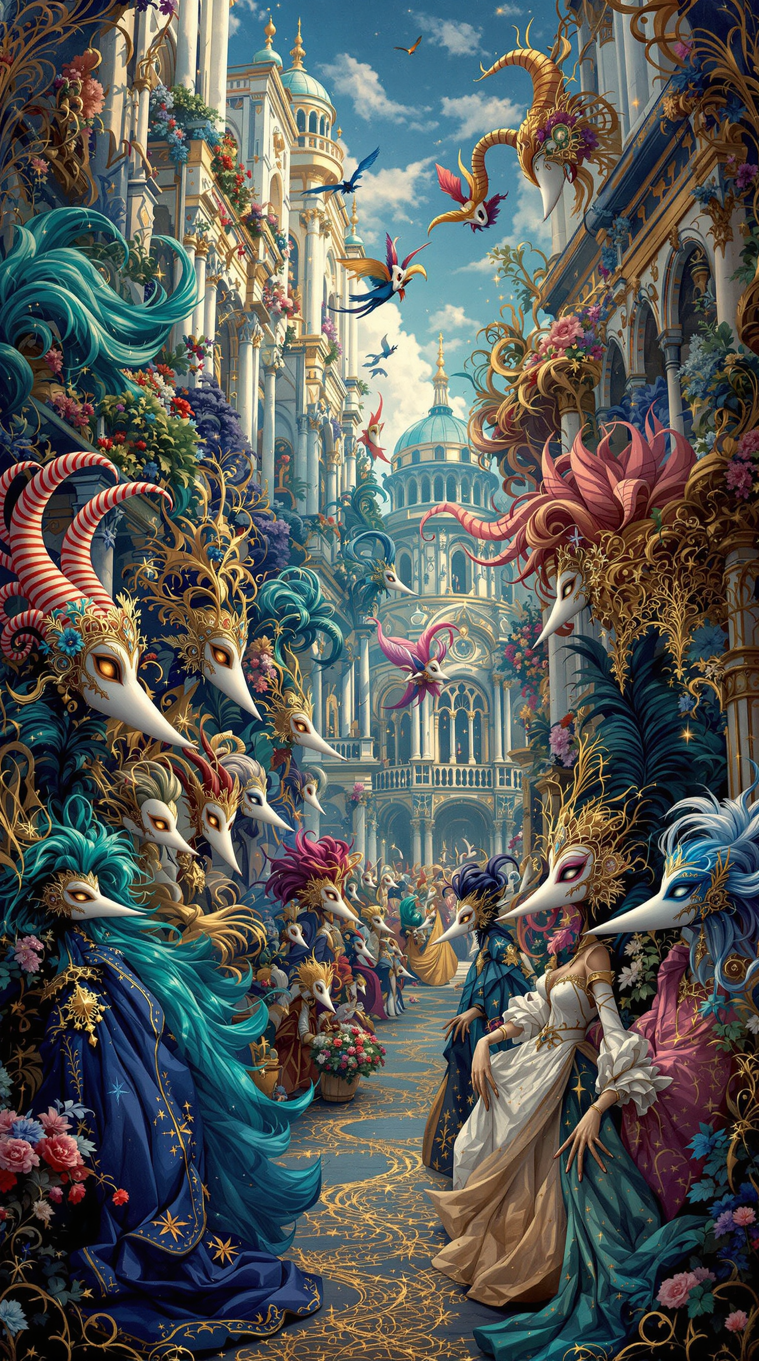 FLUX prompt: A majestic carnival scene unfolding in the heart ...