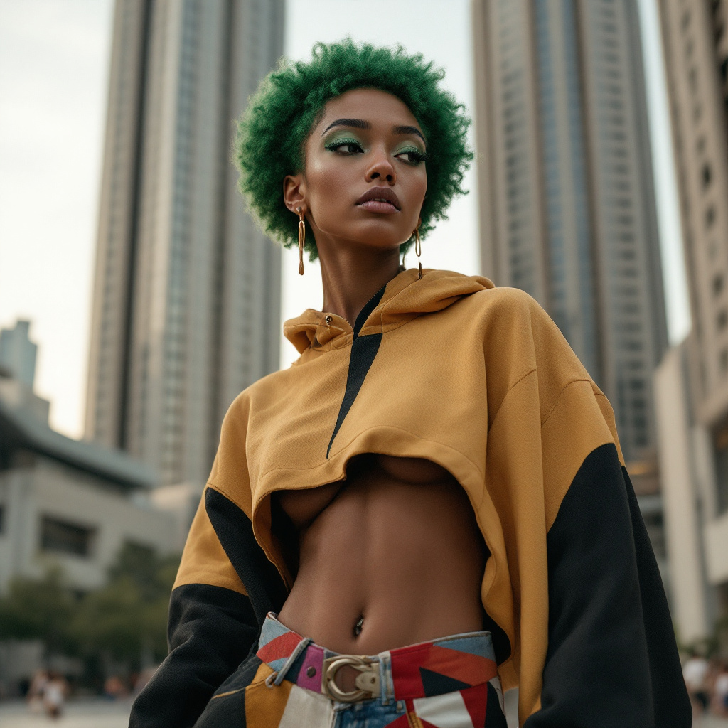 FLUX prompt: modernist, Constructivist Fashion full body photo ...