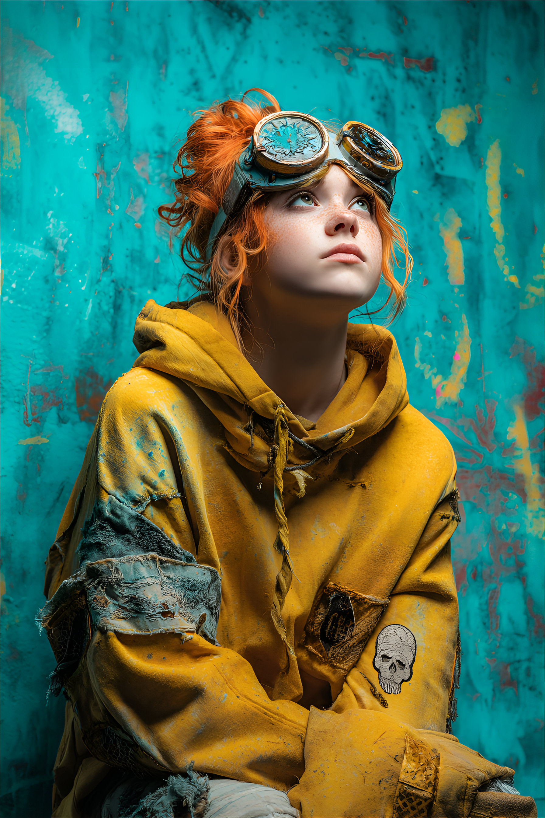 Midjourney prompt: young, light-skinned girl, approximately 12-16 yea...