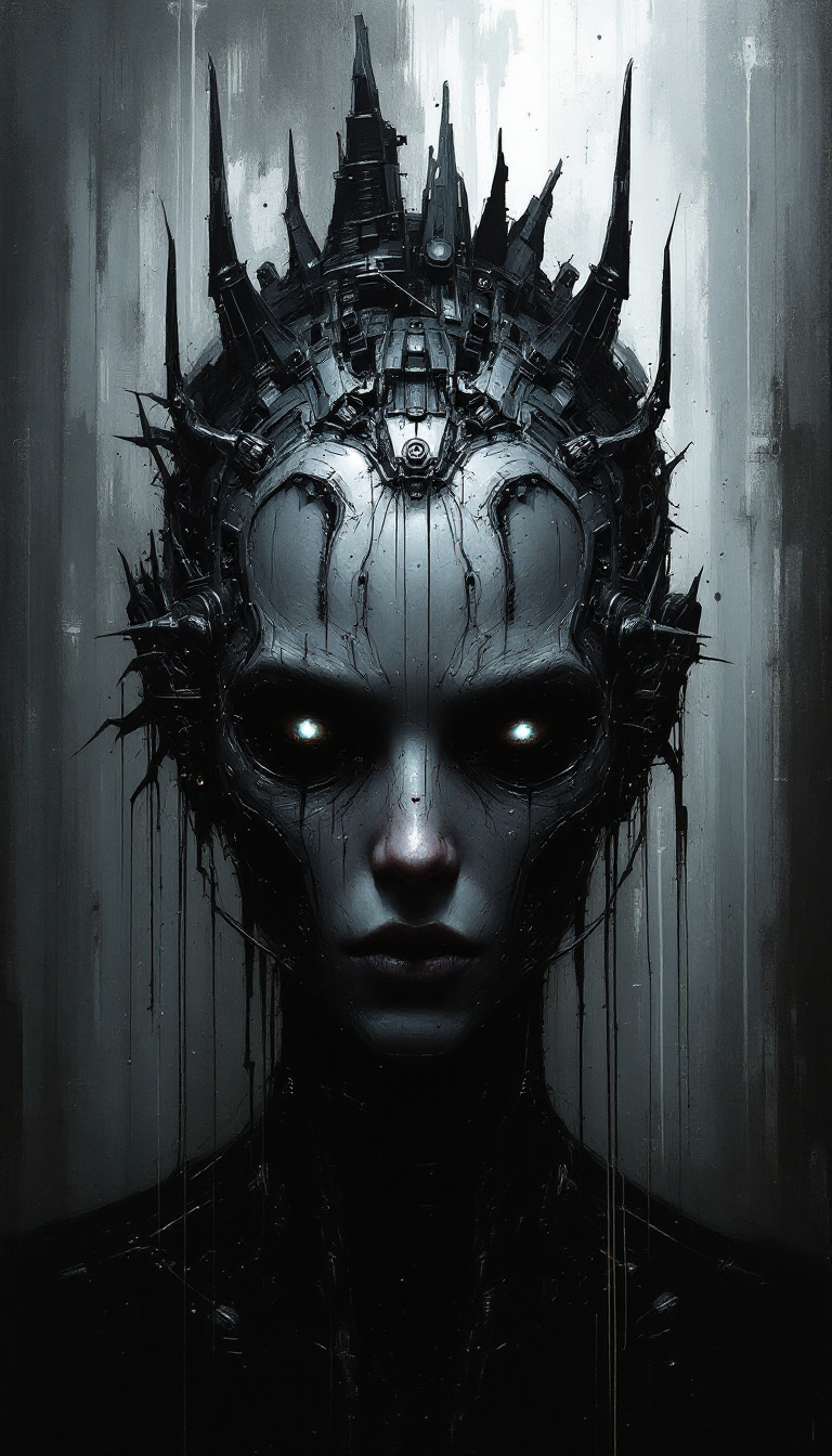FLUX prompt: artistic, oil painting, front view, upper body, he...