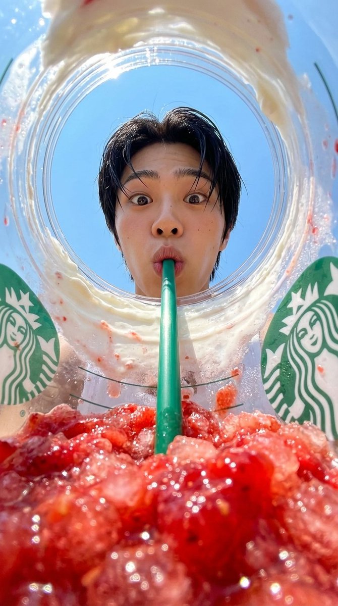 FLUX prompt: {
  "prompt": "View from inside a Starbucks strawb...