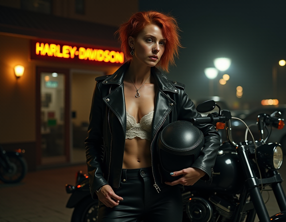 FLUX prompt: photo of a middle-aged british woman, punk, vulgar...