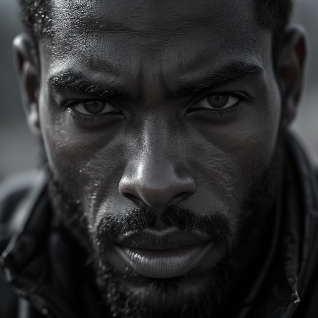 FLUX prompt: wallpaper, high texture quality photo of black man...