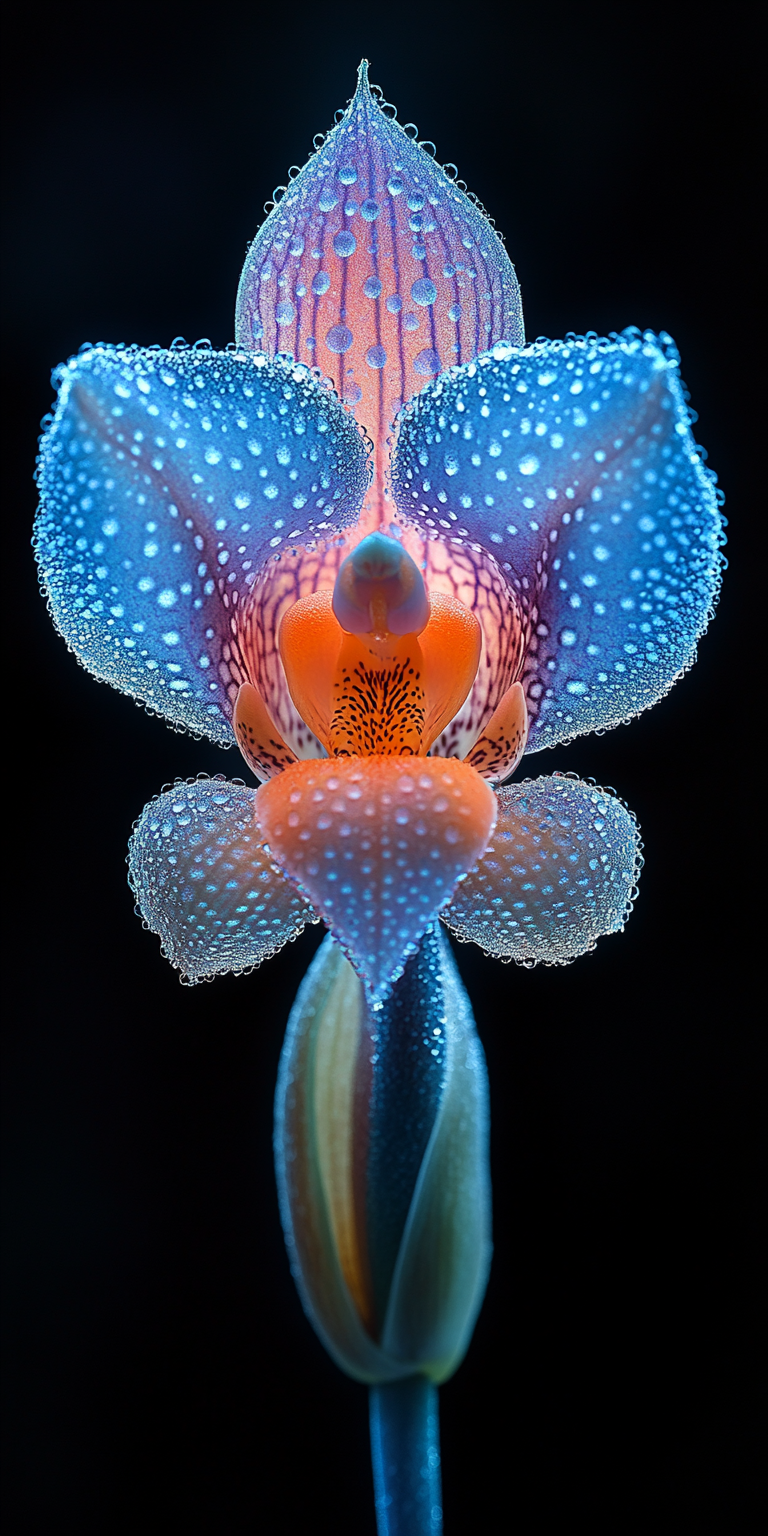 Midjourney prompt: ultra-realistic of an orchid, in the style of natu...