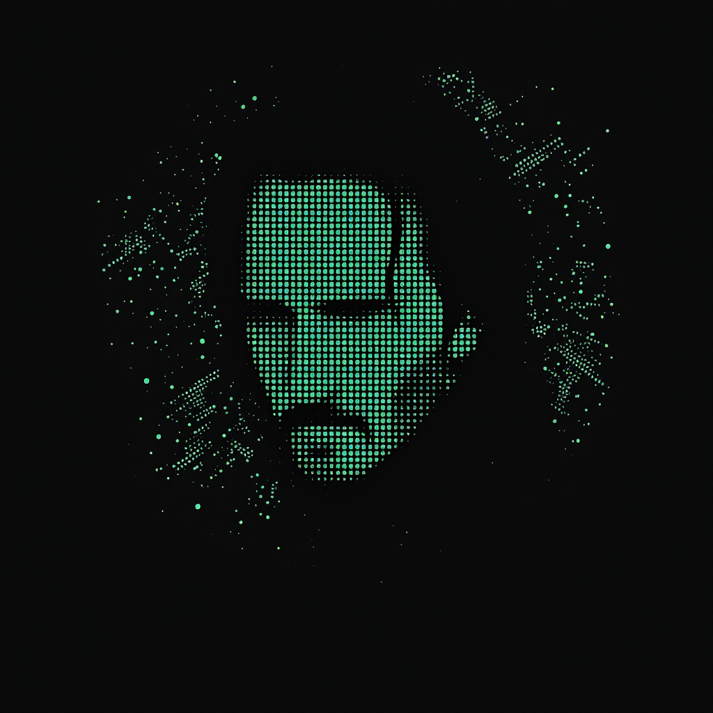 FLUX prompt: a simple green number dots forming the shape of Ke...