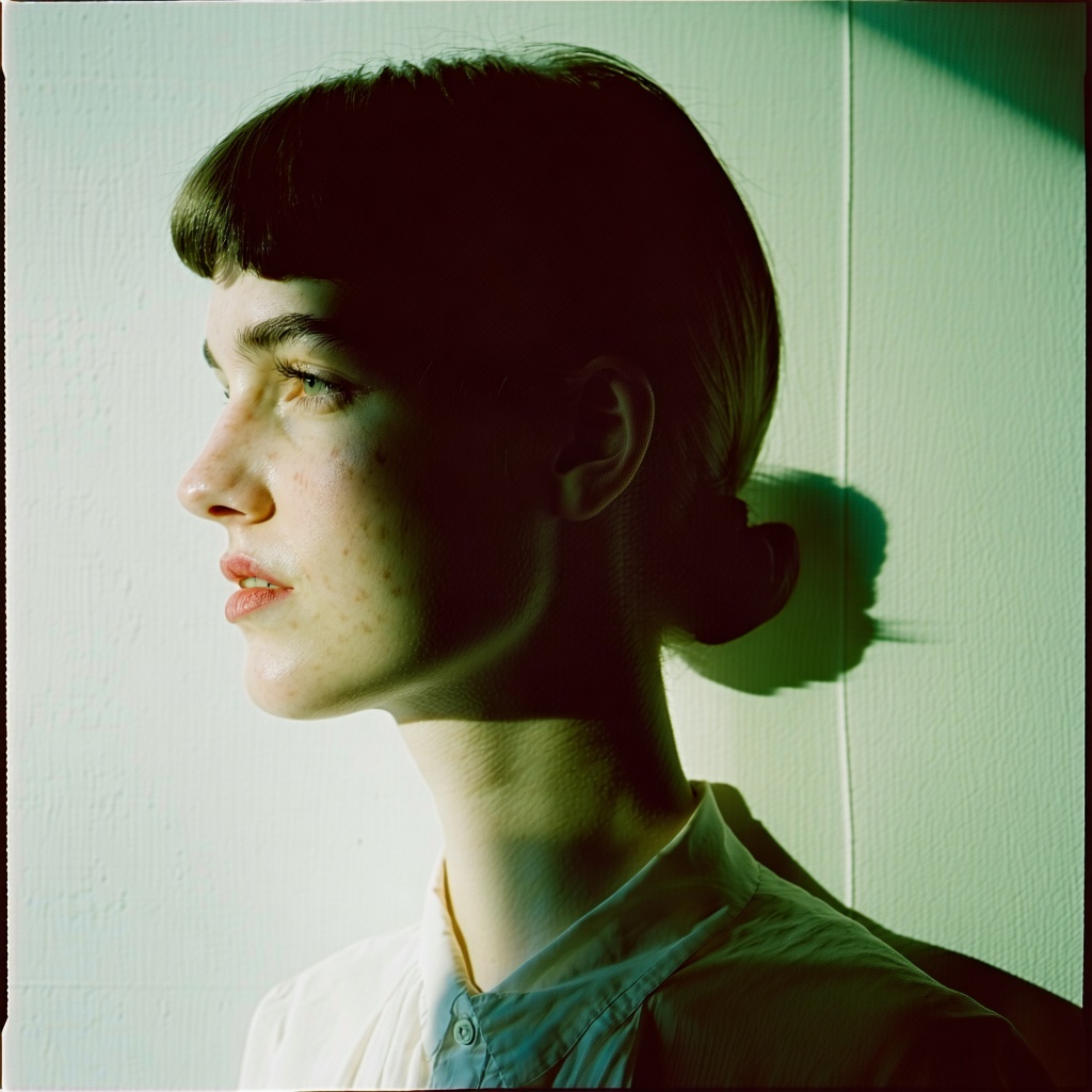 Hero prompt: woman, in the style of Kodak Gold 200 --no freckle...