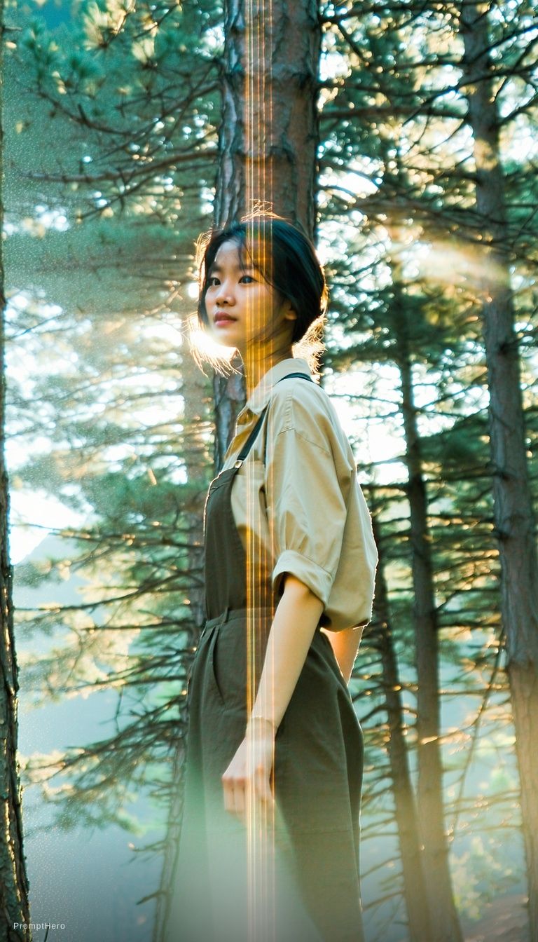 Stable Diffusion  prompt: A cinematic portrait of an Asian woman standing in...