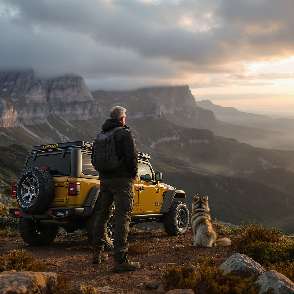 FLUX prompt: Photo of an ultra-realistic Jeep Gladiator, with d...