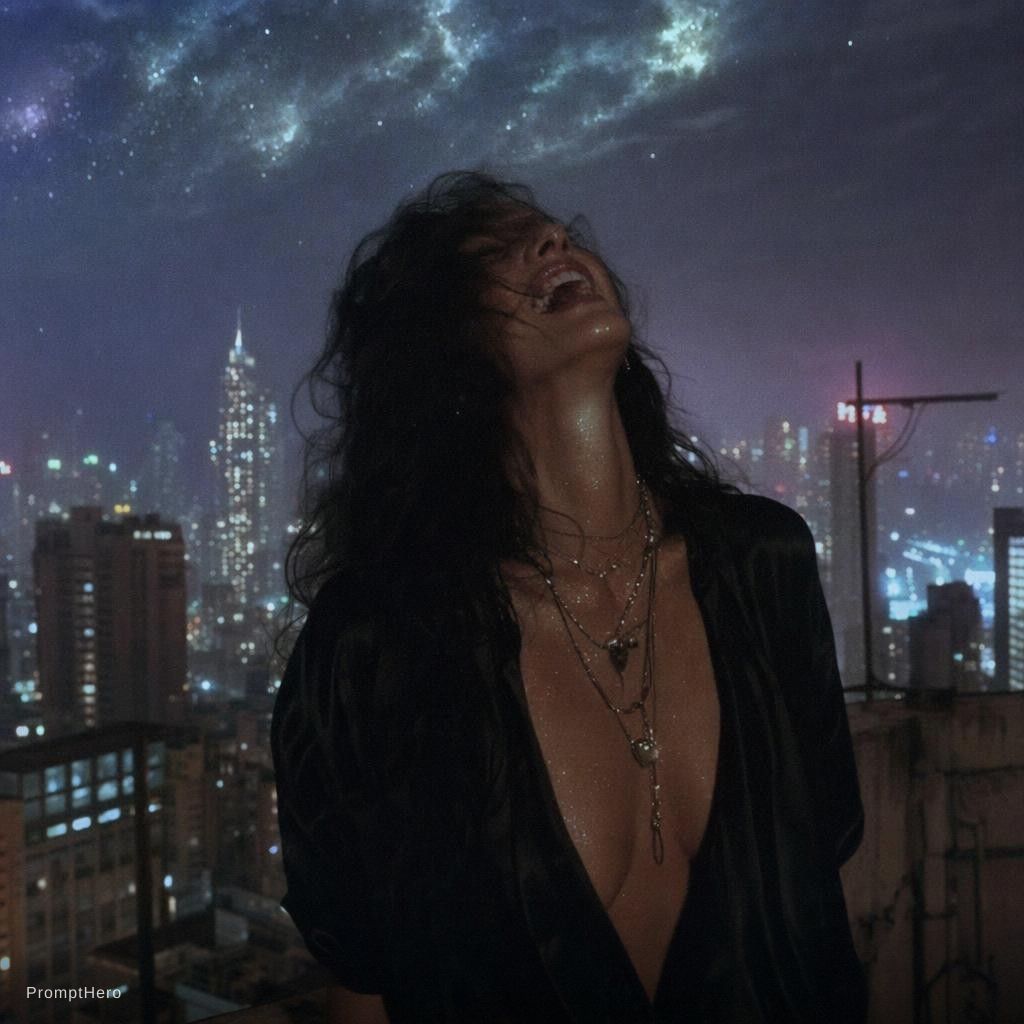 ChatGPT Image prompt: A grainy, high-ISO rooftop documentary scene captu...