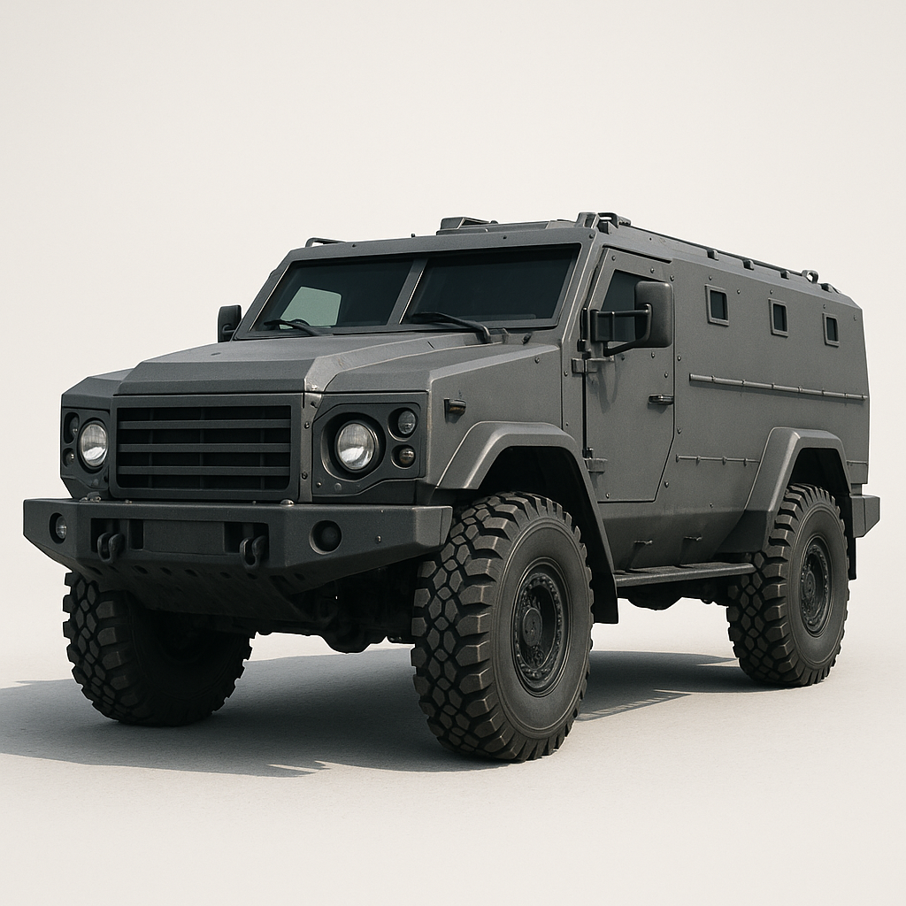 Sora prompt: A hyper-realistic, matte gray armored personnel ca...