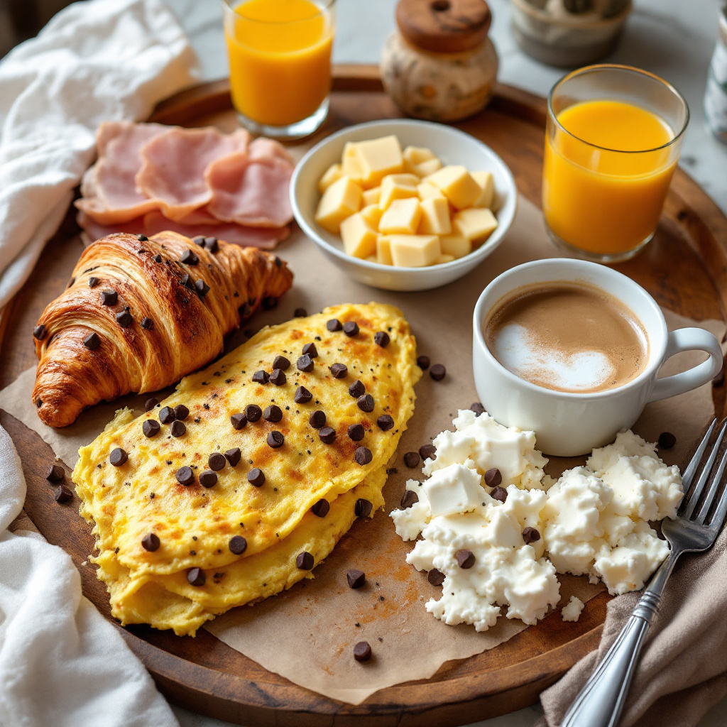 FLUX prompt: healthy breakfast consisting of a chocolate chippe...