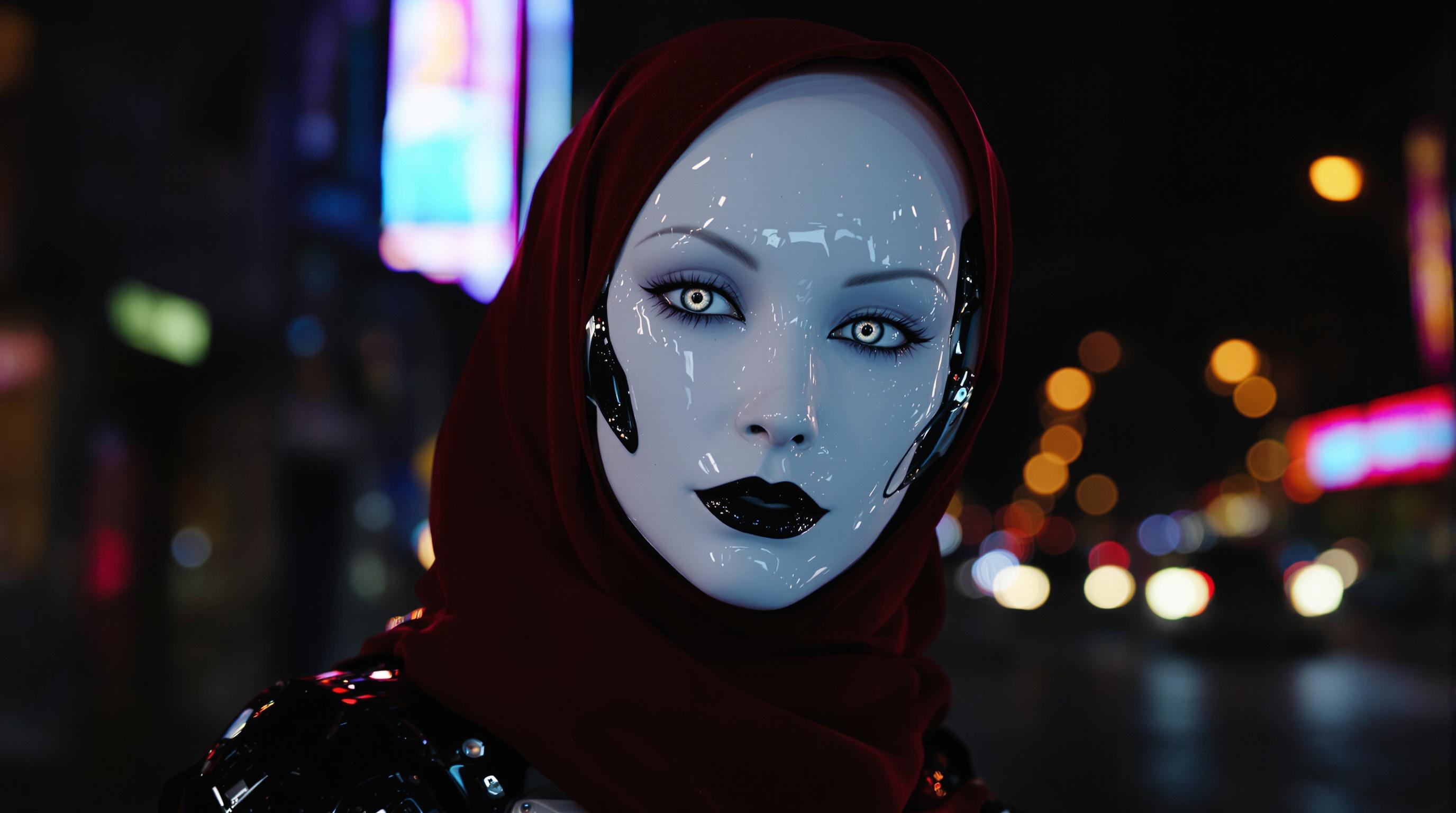 FLUX prompt: Mid shot, intricately detailed portrait of an andr...