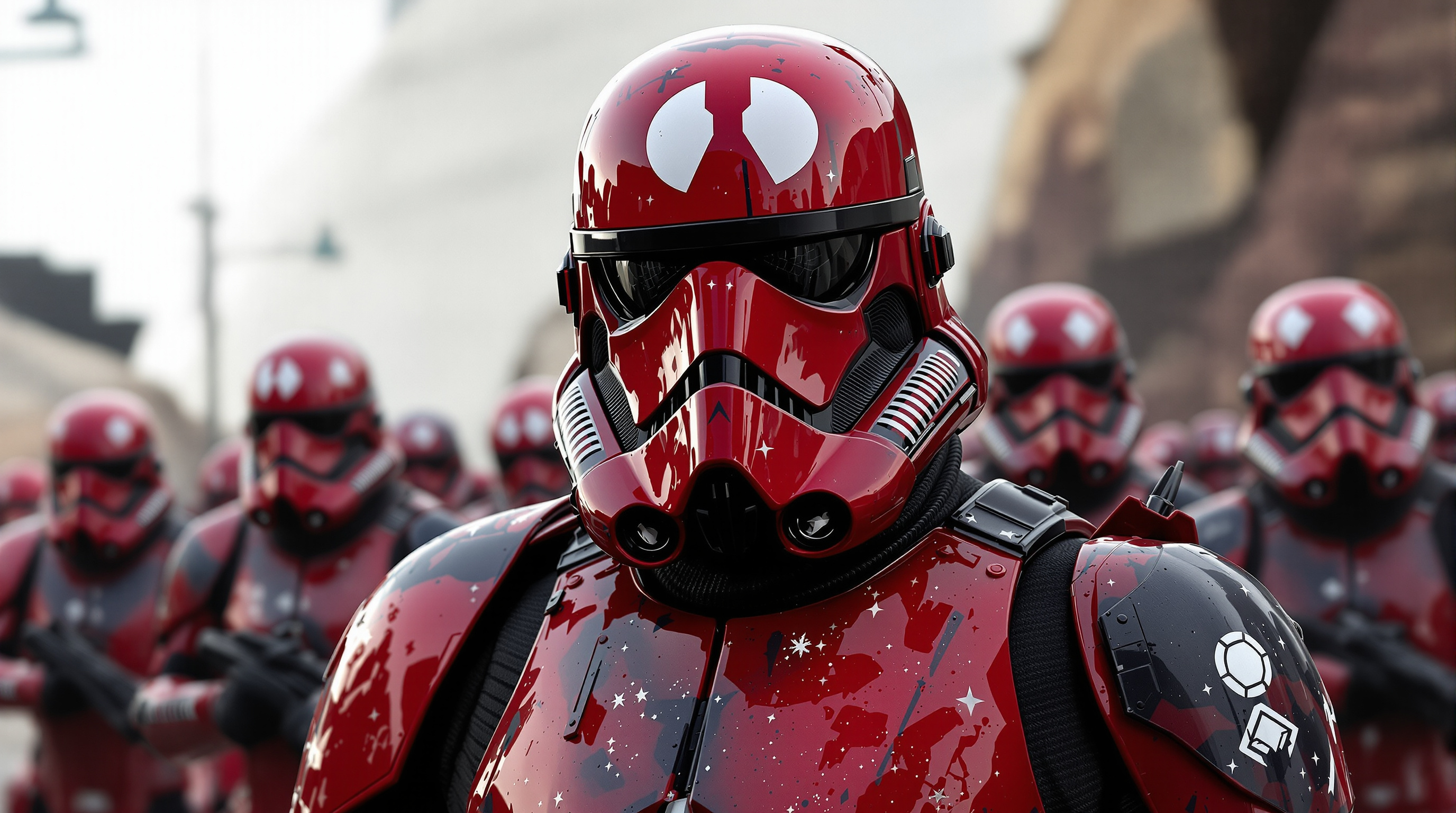 FLUX prompt: a squid game mix of starwars gardians and storm tr...