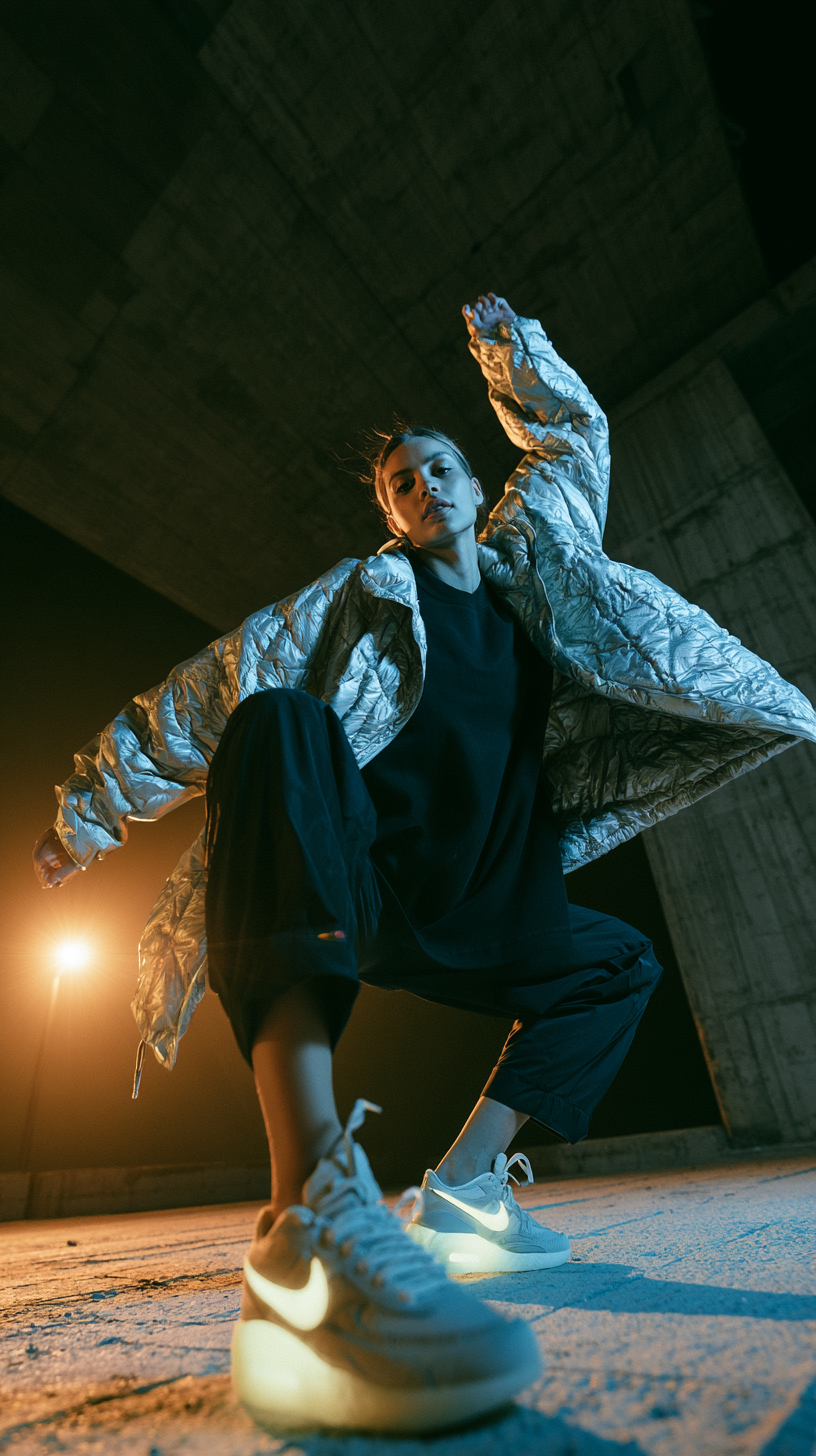 Midjourney Shatter prompt: editorial photography, tilt shot, wide angle, fema...