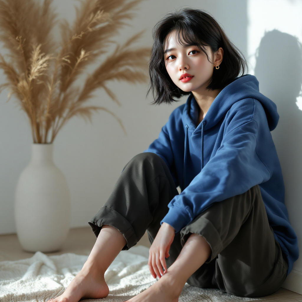 FLUX prompt: photography, full-shooting, korean female model, n...
