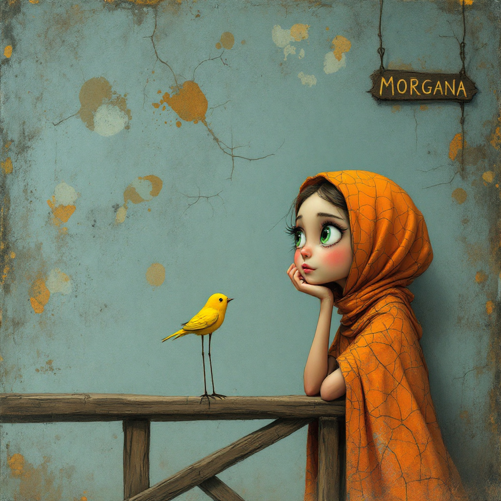 FLUX prompt: "An enchanting illustration featuring a young girl...