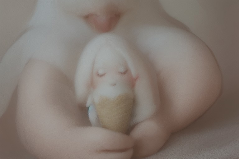 Stable Diffusion prompt: a small, simple, cuddly felt fat ghost , holding a...