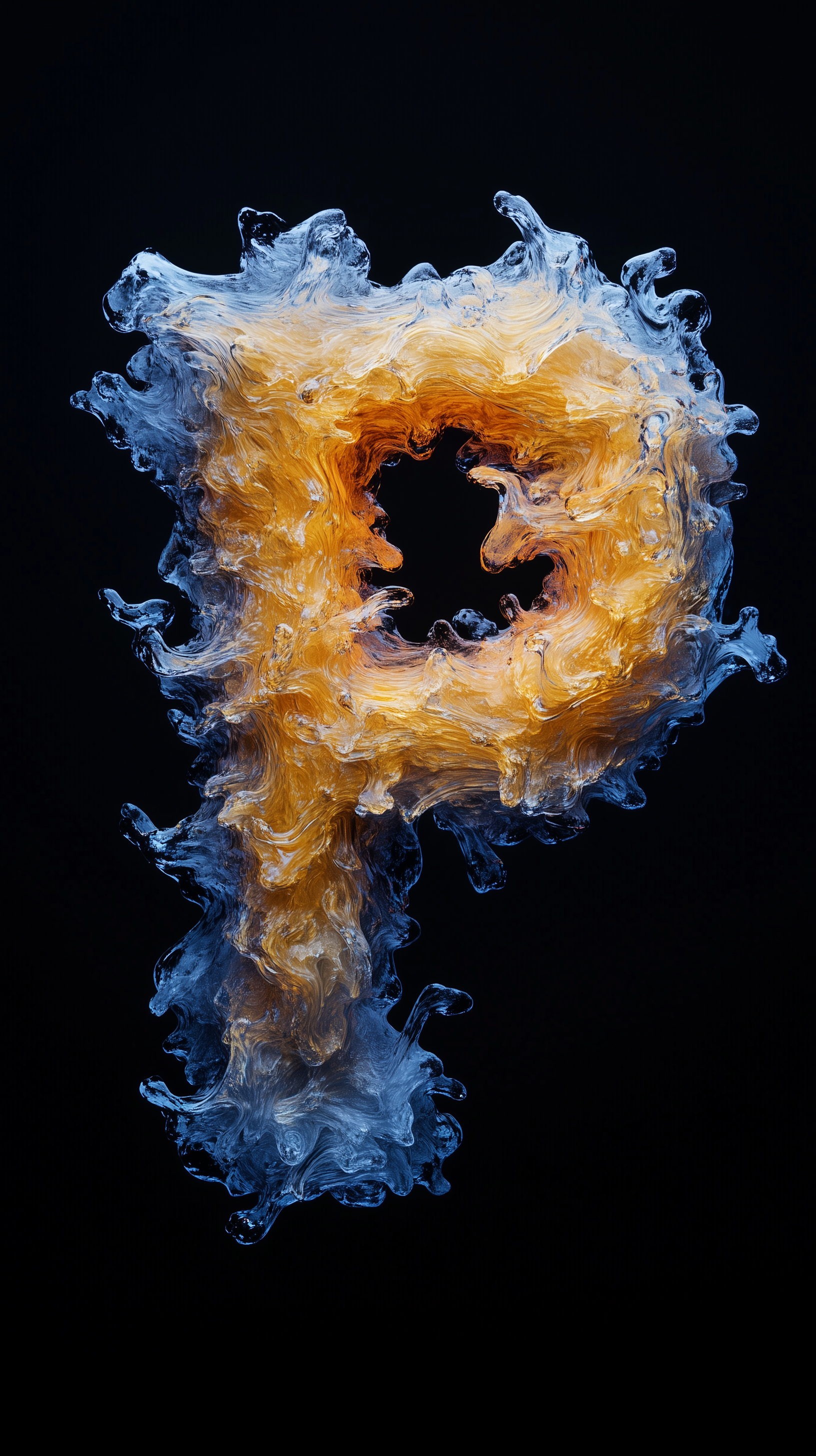 Midjourney prompt: 3D render of the letter [P], periwinkle and canary...