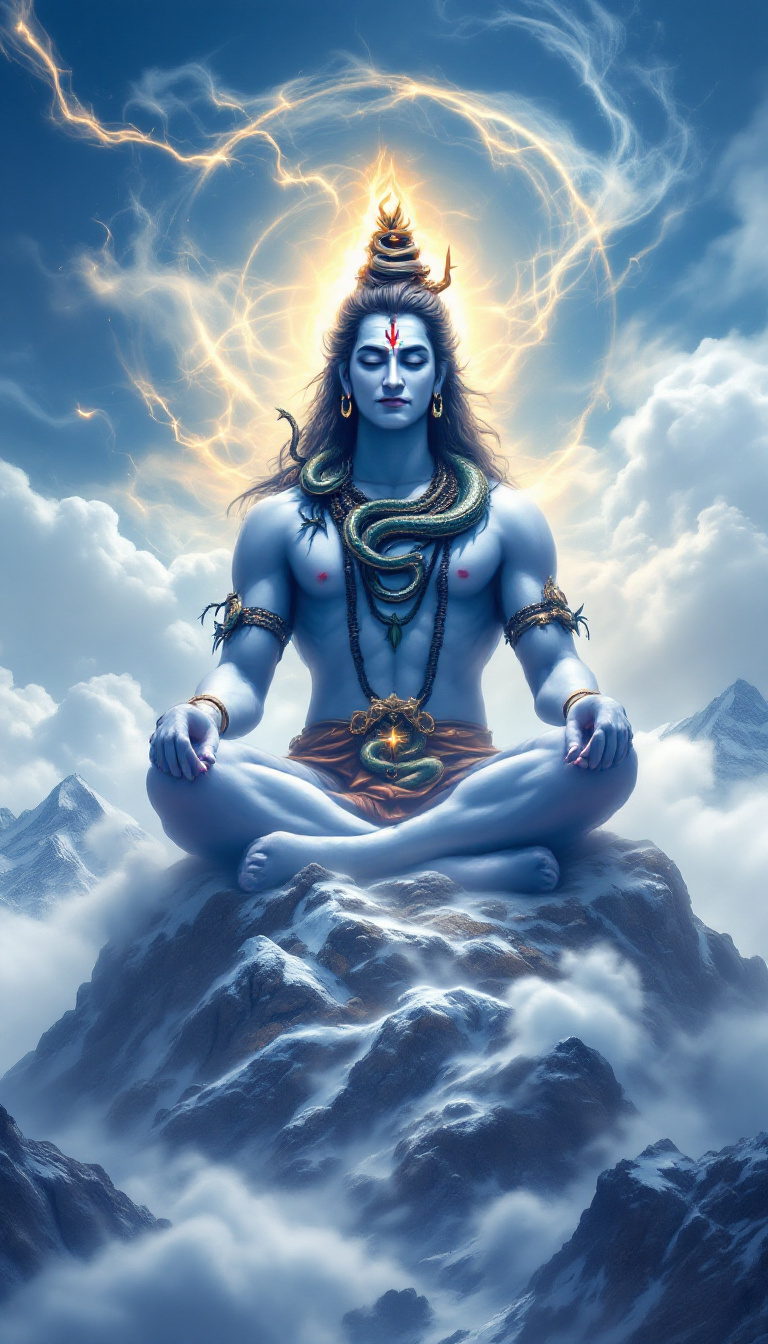 FLUX prompt: "Generate an image of god shiva, the Hindu deity, ...