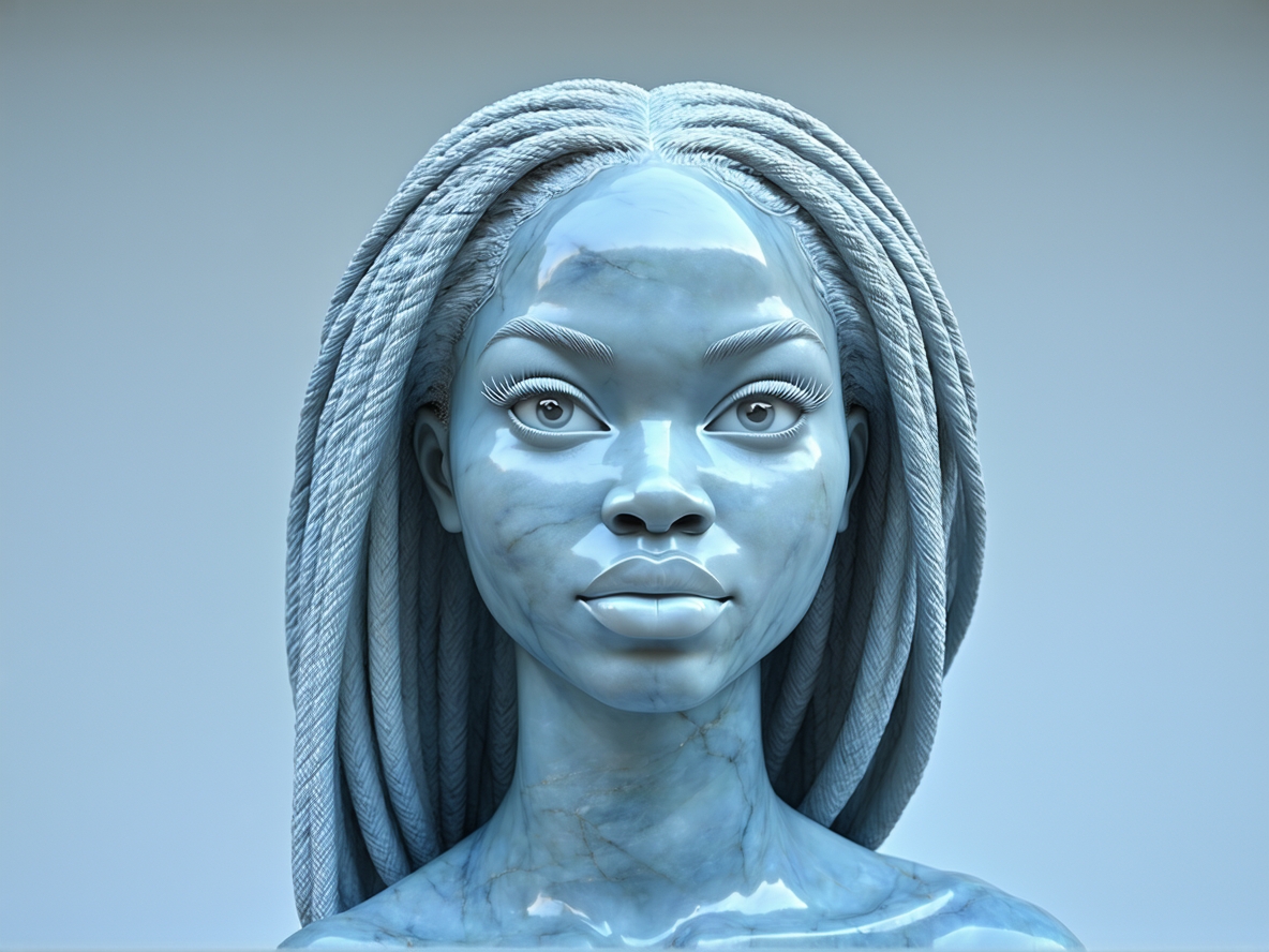 Stable Diffusion prompt: A marble sculpture of a young African American wom...