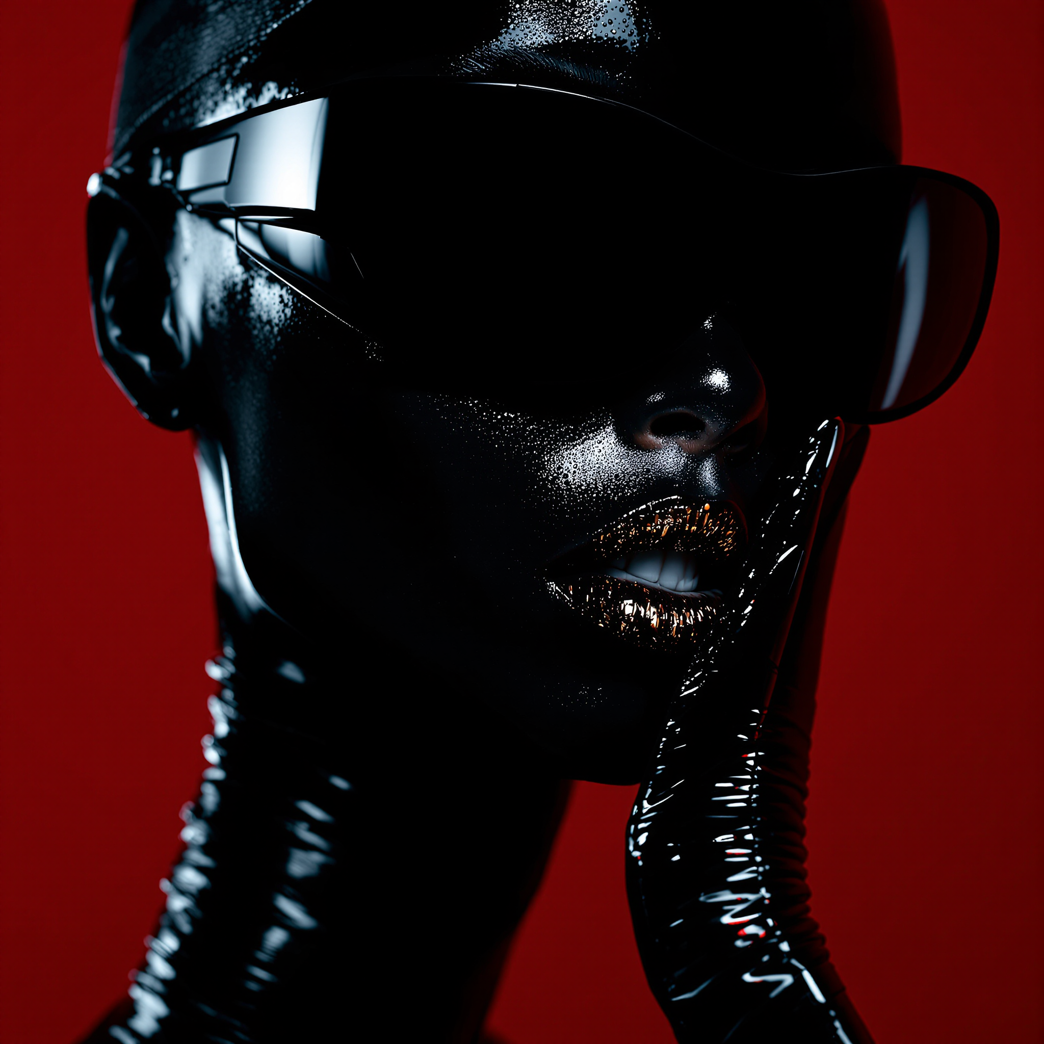 FLUX prompt: A high-fashion close-up of a woman striking a bold...