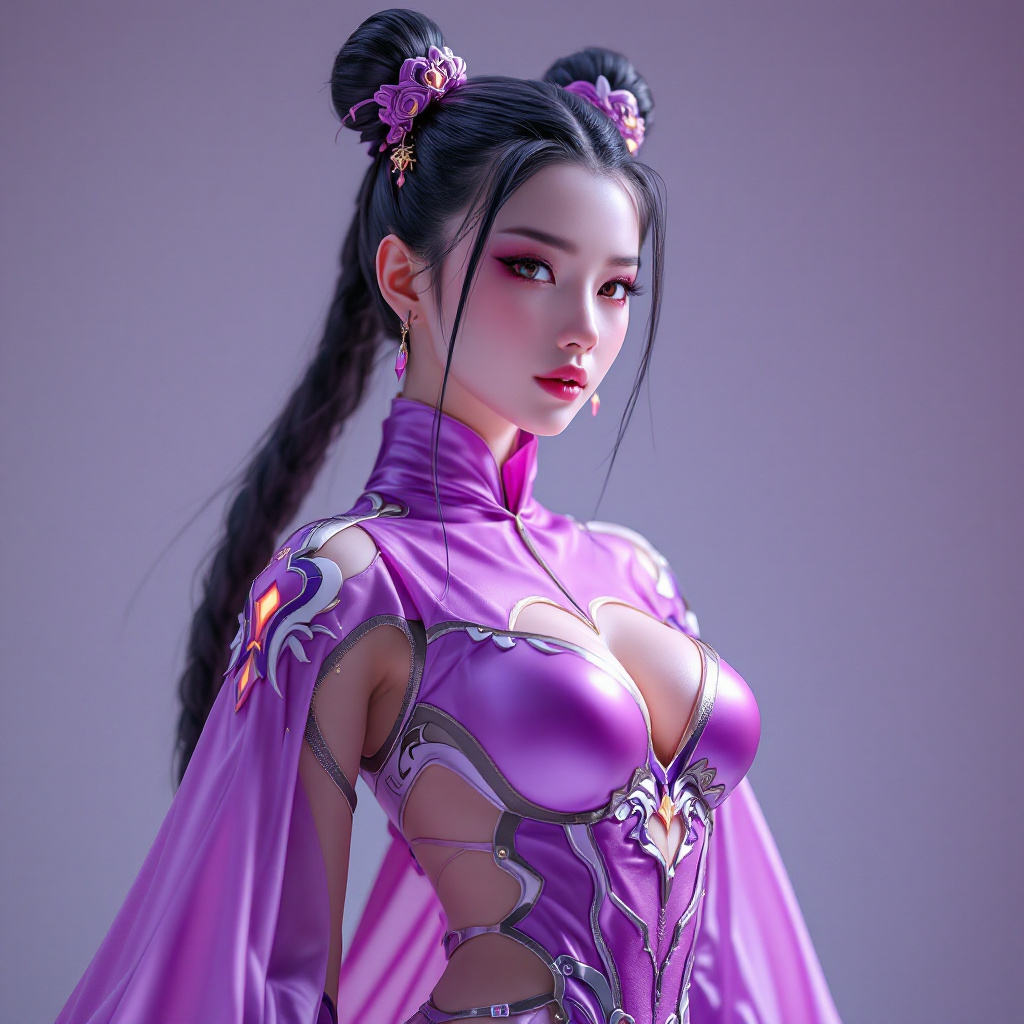 FLUX prompt: Generates a hyper-detailed full-body image of a fe...