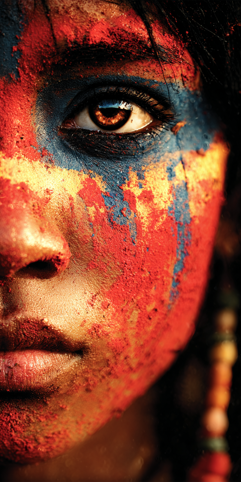 Midjourney Papercut prompt: Extreme close-up, woman's face, beauty editorial, ...