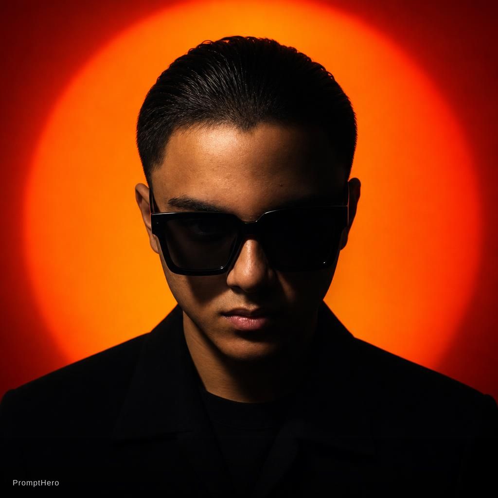 ChatGPT Image prompt: A person with slicked-back dark hair wearing overs...