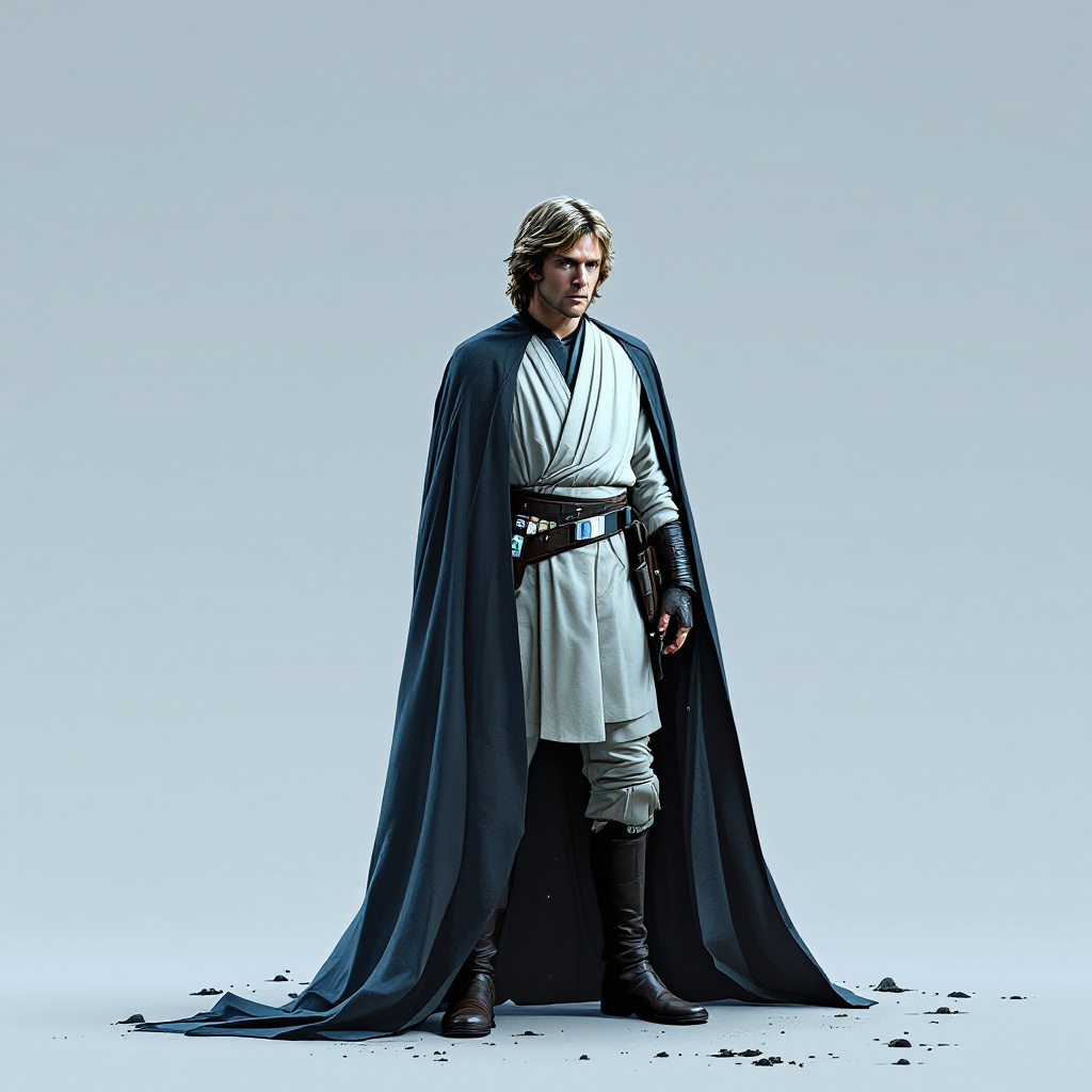 FLUX prompt: Luke Skywalker from the movie “Star Wars” is depic...