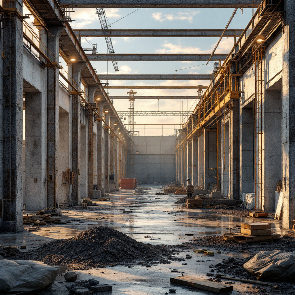 FLUX prompt: create photographs of the construction of the dry ...