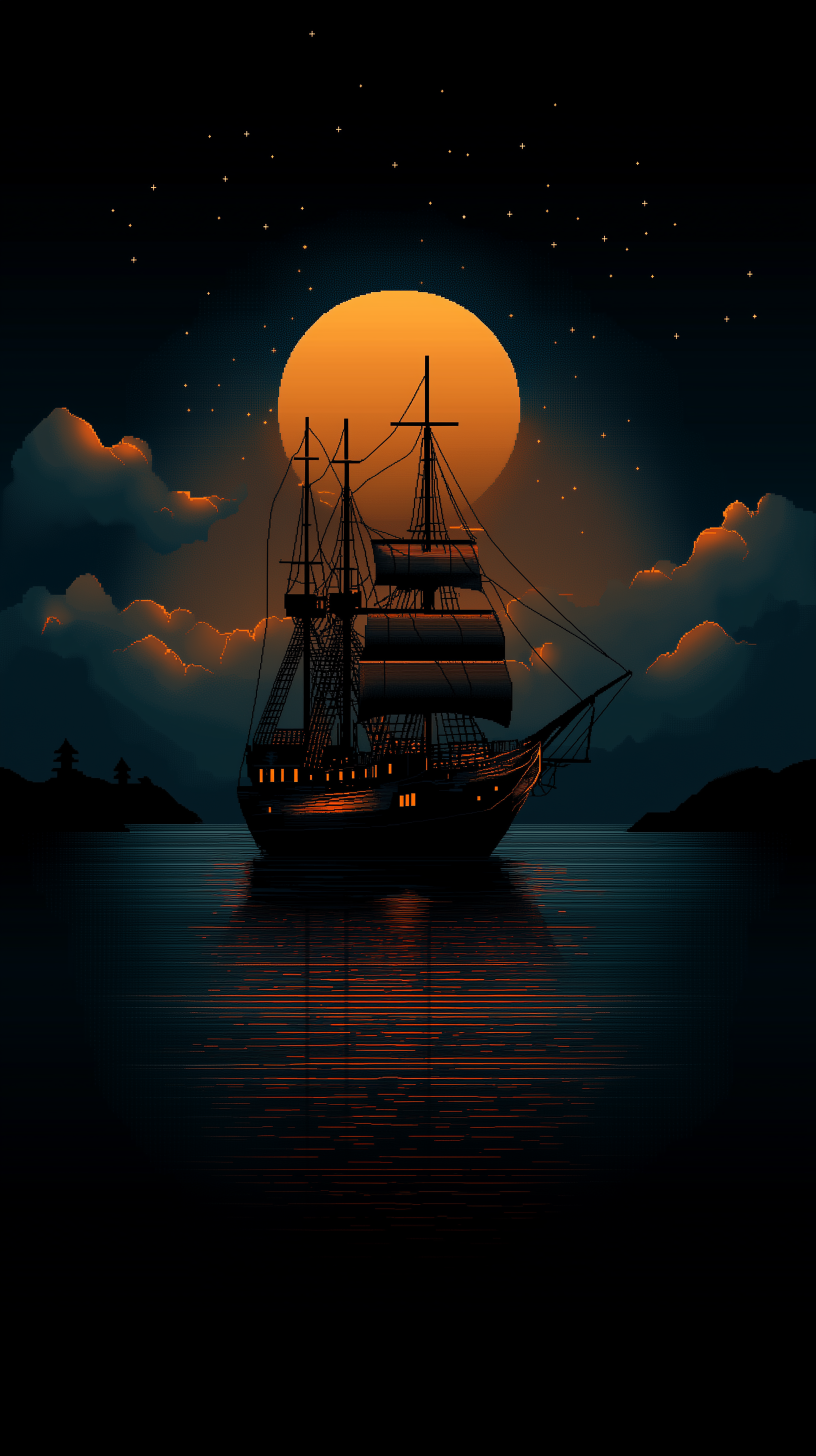 A Ghost Ship Sailing in the Ocean