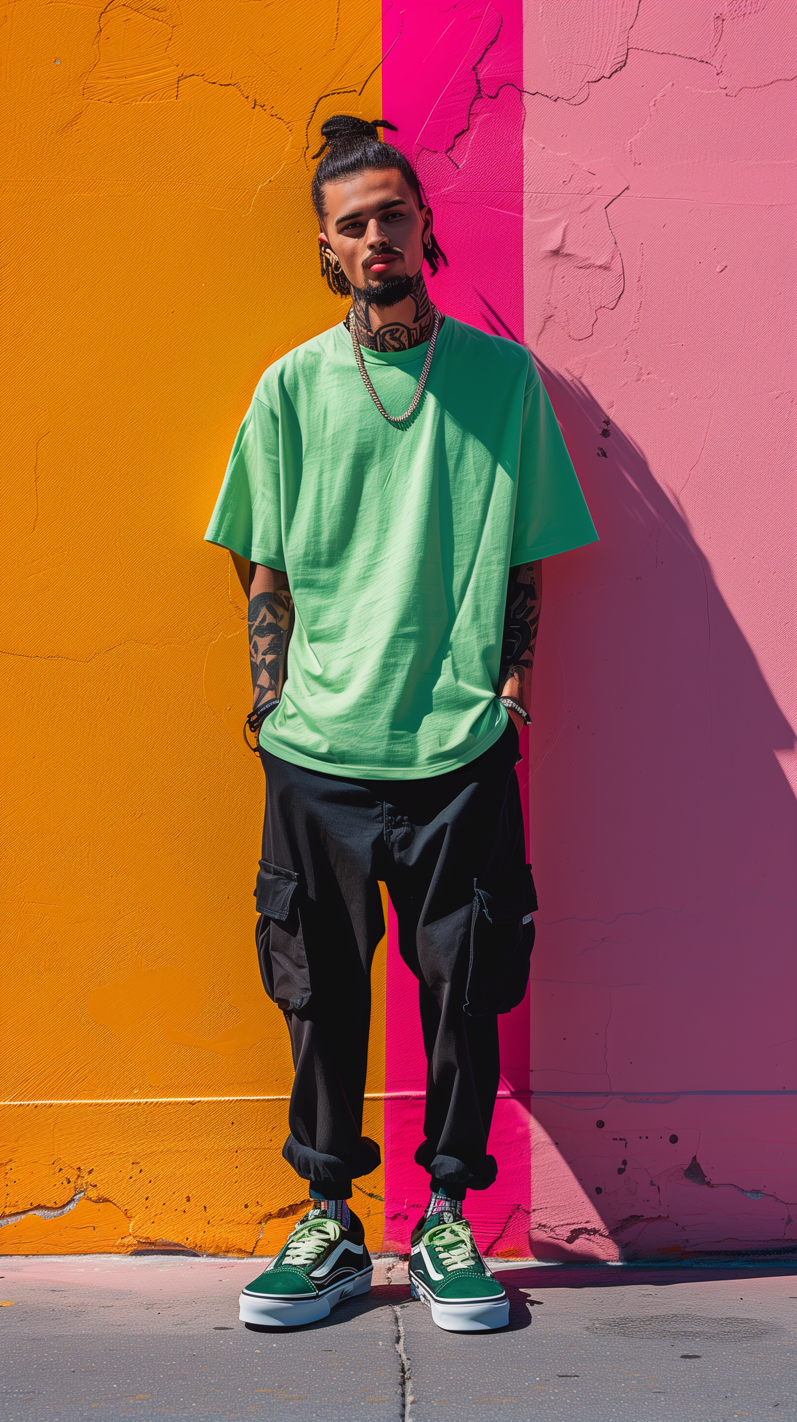 Midjourney prompt: creative illustration art, full-body of an man, we...