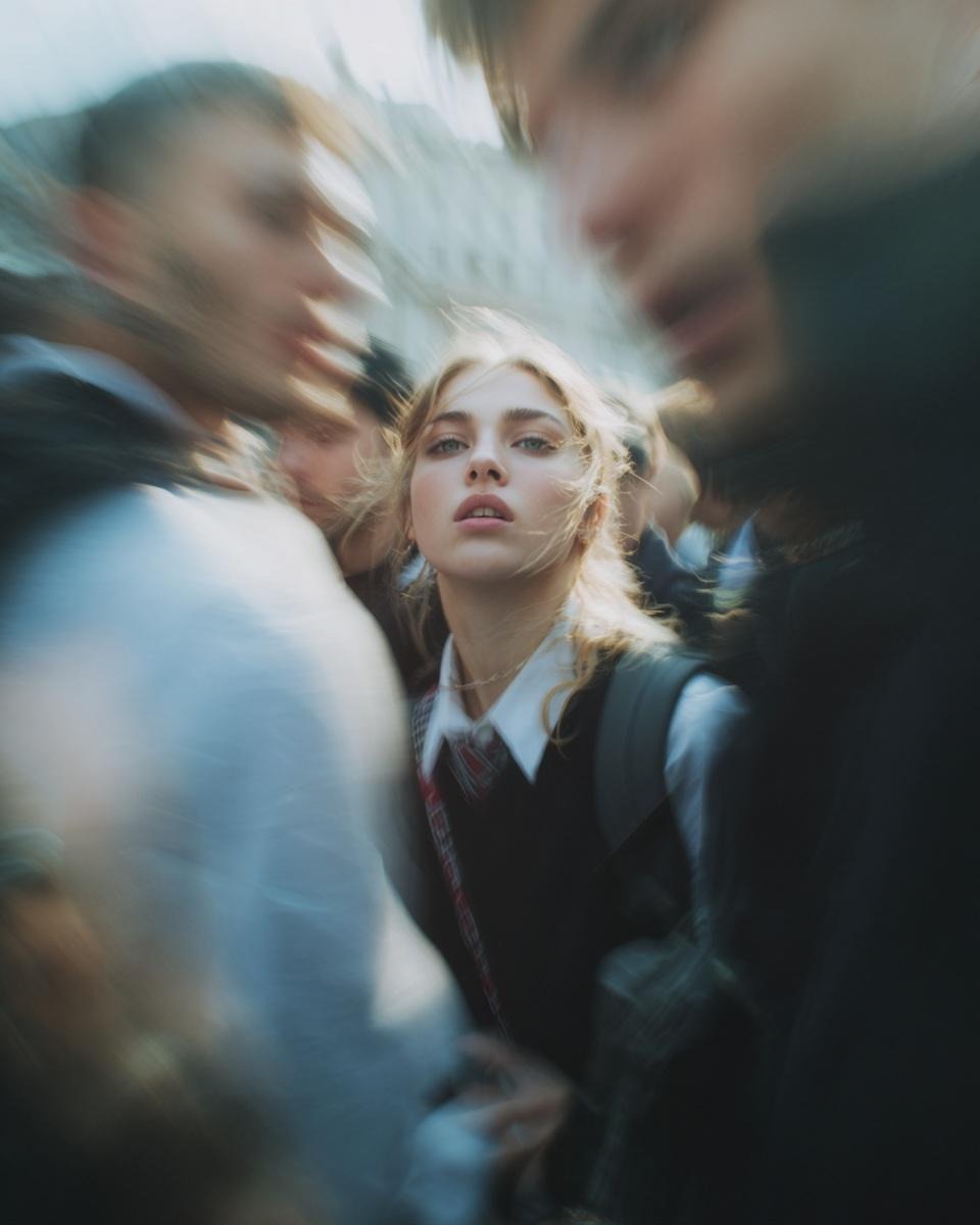Stable Diffusion prompt: Paparazzi-style extreme close-up photo of a woman ...
