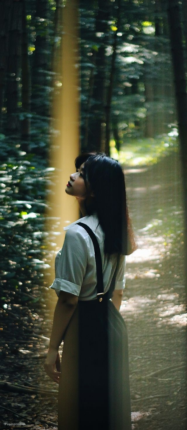 Stable Diffusion prompt: A cinematic portrait of an Asian woman standing in...